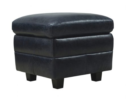 (image for) Luke Leather Furniture - Ottomans - Anya in 3511 Midnight Blue